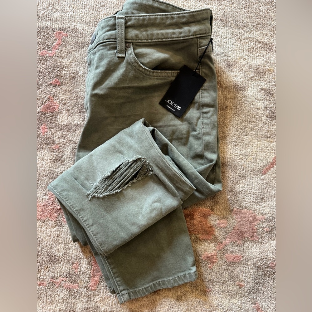 Joe's Jeans Distressed Sage Green Denim 30